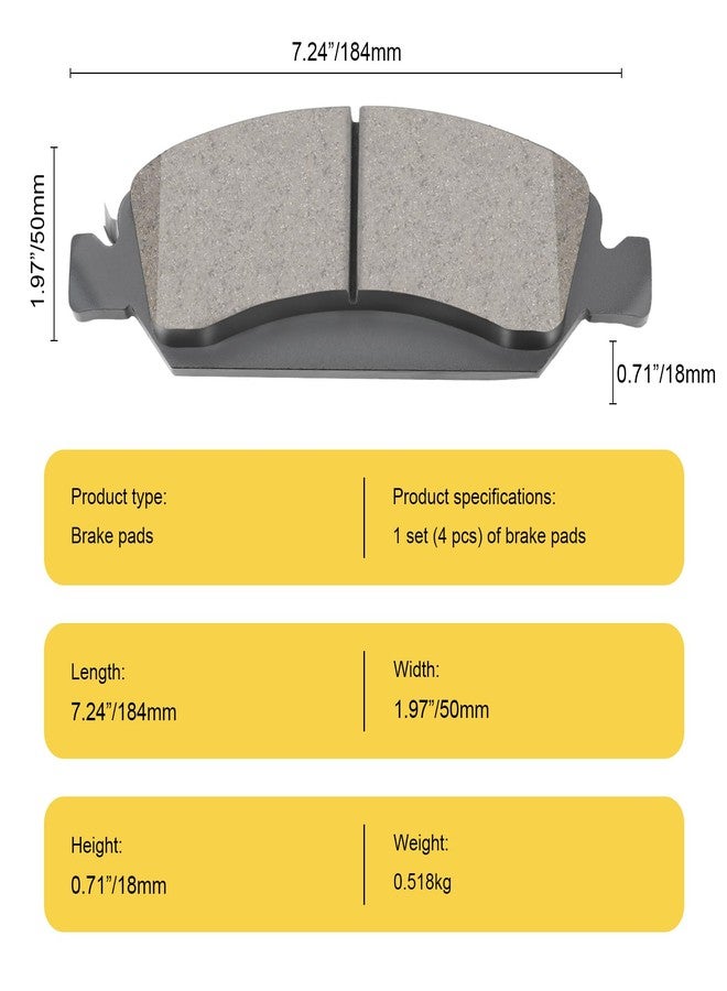 HYFTJYZ HZ1363 Premium Ceramic Disc Brake Pad Set - Compatible with Select Cadillac Escalade, XTS; Chevrolet Avalanche, Silverado, Suburban, Tahoe; GMC Savana, Sierra, Yukon XL + More; FRONT - Image 4