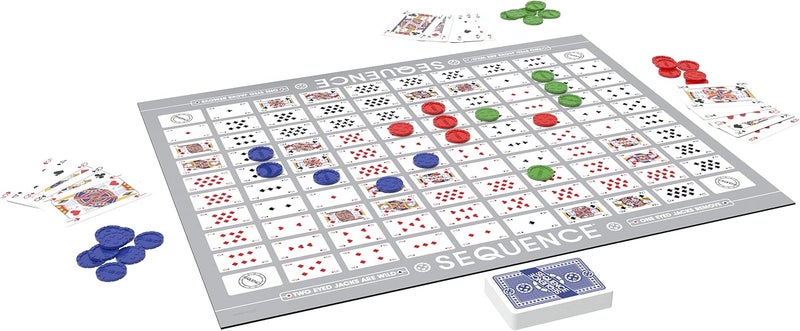 Jax SEQUENCE- Original SEQUENCE Game with Folding Board, Cards and Chips by ( Packaging may Vary ) White, 10.3" x 8.1" x 2.31" - Image 3