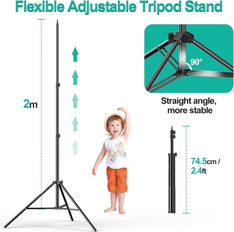 EMART White Backdrop with Stand, 2x2m Photography Backdrop Stand Kit - Image 3