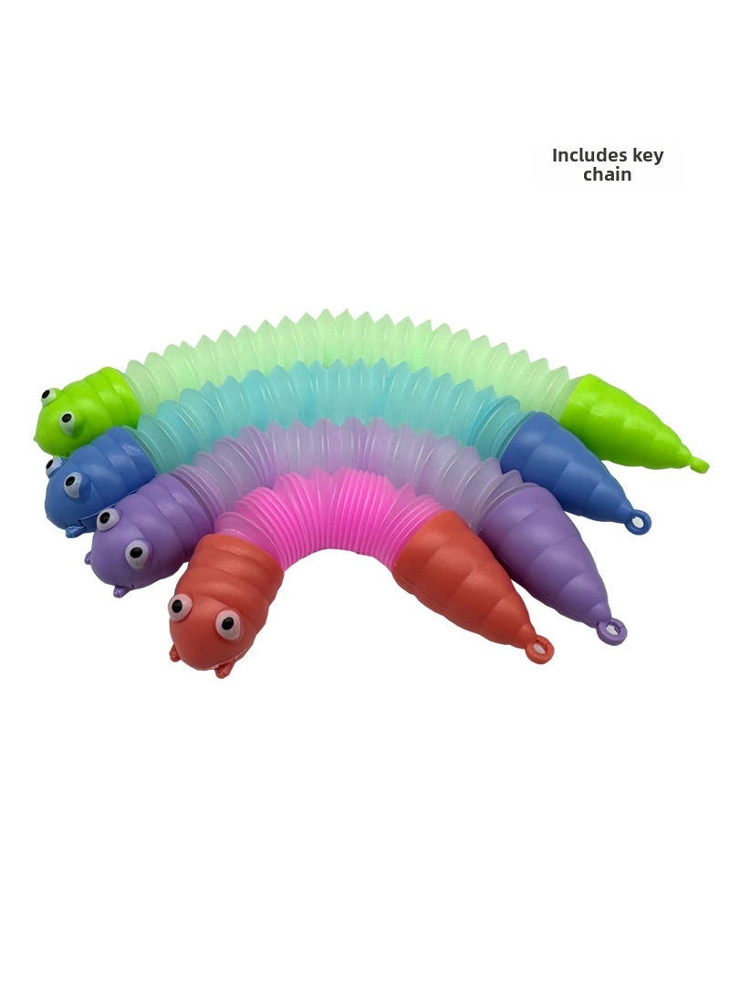 Expandable Pop Tubes Sensory Fidget Toys Caterpillar decompression telescopic key chain (unit price is the price of one)