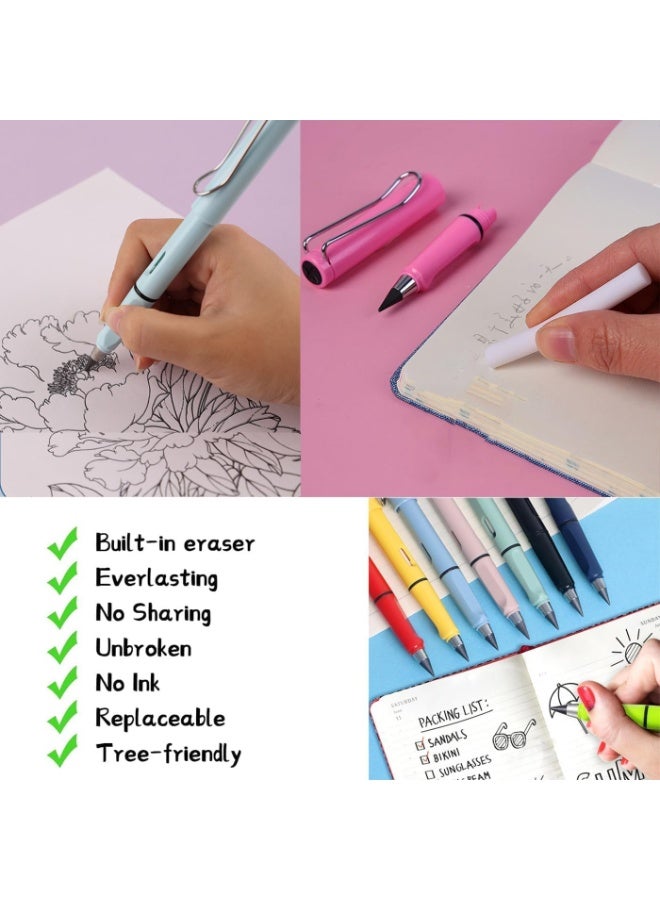 Bluejw طقم قلم رصاص محمول قابل للمسح 2 قطعة مع ممحاة + 6 رؤوس قابلة للاستبدال للكتابة والرسم - Image 5