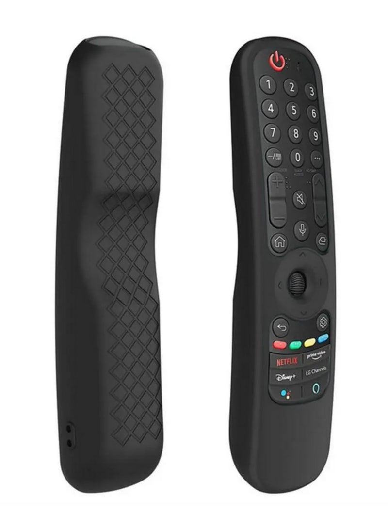 1PC AN-MR21GA Silicone Protective Cover Case for LG AN-MR21GC/AN-MR21N Magic Remote Control Shockproof Soft Anti-Slip Skin for LG OLED TV Remotes (Black)  - Image 1
