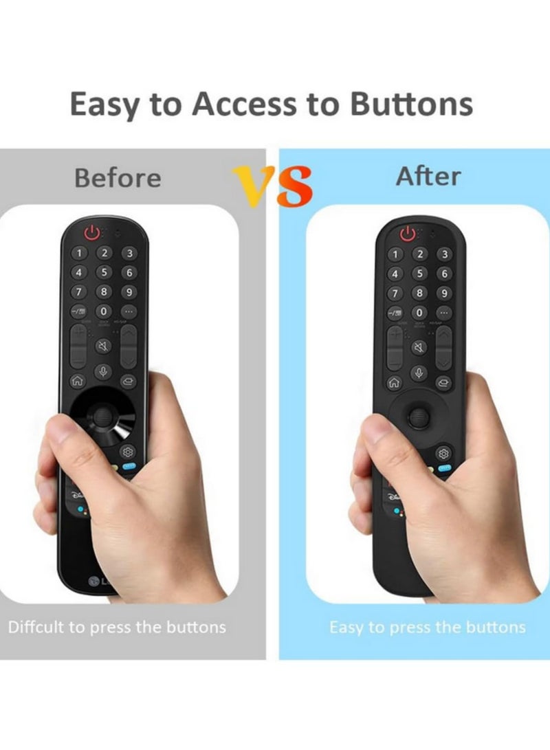 1PC AN-MR21GA Silicone Protective Cover Case for LG AN-MR21GC/AN-MR21N Magic Remote Control Shockproof Soft Anti-Slip Skin for LG OLED TV Remotes (Black)  - Image 5