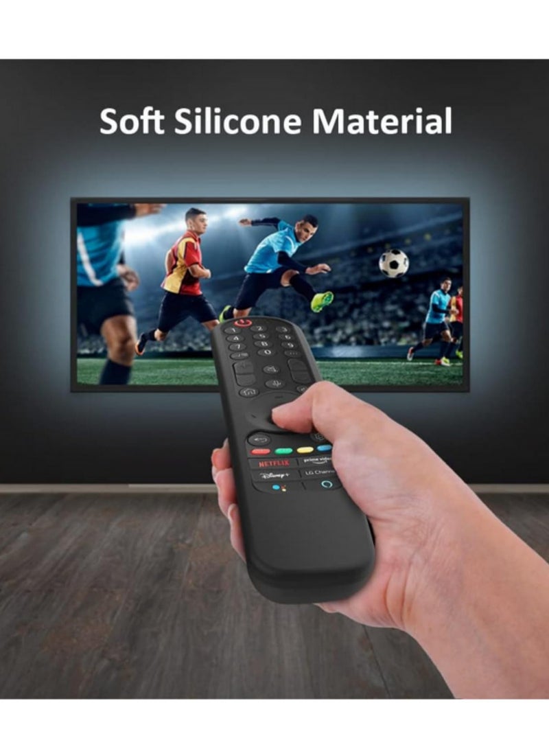 1PC AN-MR21GA Silicone Protective Cover Case for LG AN-MR21GC/AN-MR21N Magic Remote Control Shockproof Soft Anti-Slip Skin for LG OLED TV Remotes (Black)  - Image 4