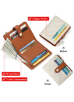 FALAN MULE Small Wallets For Women Rfid Blocking Slim Bifold Leather Womens Wallet With Zipper Coin Purse  - Image 2