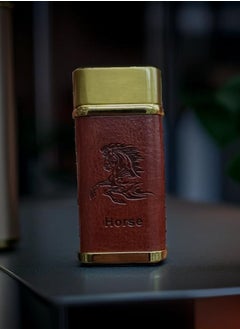 Generic A classic pocket lighter with different designs of power towers, made of metal with a leather cover, refillable.  - Image 5