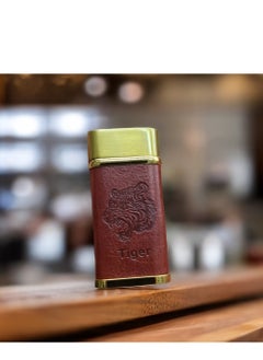 Generic A classic pocket lighter with different designs of power towers, made of metal with a leather cover, refillable.  - Image 3