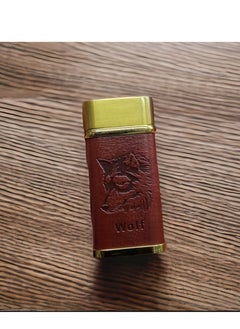 Generic A classic pocket lighter with different designs of power towers, made of metal with a leather cover, refillable.  - Image 4