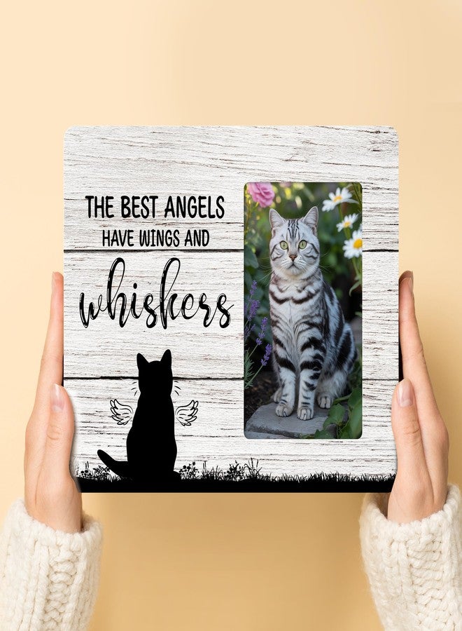 HODODAN Cat Memorial Gifts for Loss of Cat, Pet Sympathy Gift Wooden Picture Frames, 4x6 inch Photo - Image 4