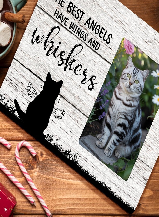 HODODAN Cat Memorial Gifts for Loss of Cat, Pet Sympathy Gift Wooden Picture Frames, 4x6 inch Photo - Image 3