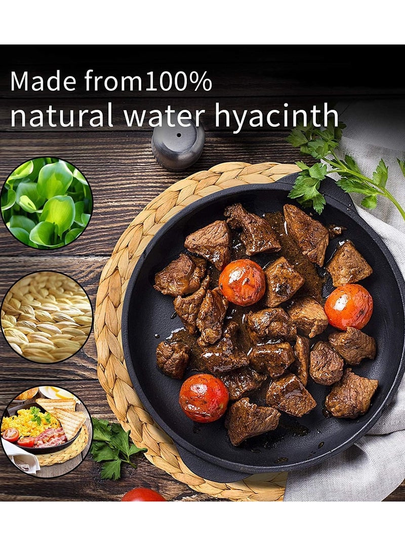 Bukela Rattan Tablemats, 4Pcs 30cm Round Natural Water Hyacinth Woven Placemats, Heat Resistant Non-slip Wicker Placemats Rattan Chargers for for Table, Coasters, Pots, Pans & Teapots in Kitchen - Image 3