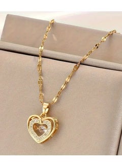 Home Clearance Sale Elegant Heart-Shaped Crystal Zirconia Pendant Lip Chain Fashionable Exquisite Women'S Necklace  - Image 1