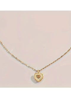 Home Clearance Sale Elegant Heart-Shaped Crystal Zirconia Pendant Lip Chain Fashionable Exquisite Women'S Necklace  - Image 2