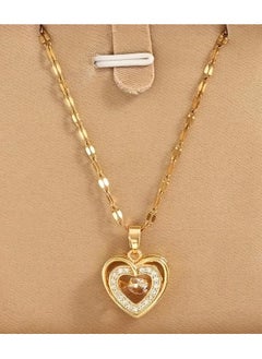 Home Clearance Sale Elegant Heart-Shaped Crystal Zirconia Pendant Lip Chain Fashionable Exquisite Women'S Necklace  - Image 5