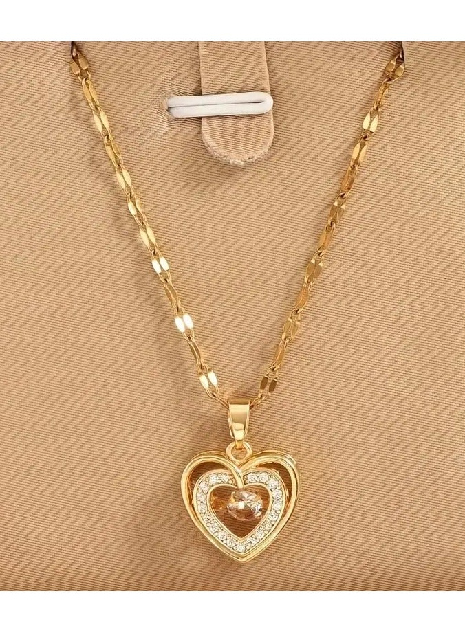 Home Clearance Sale Elegant Heart-Shaped Crystal Zirconia Pendant Lip Chain Fashionable Exquisite Women'S Necklace - Image 5