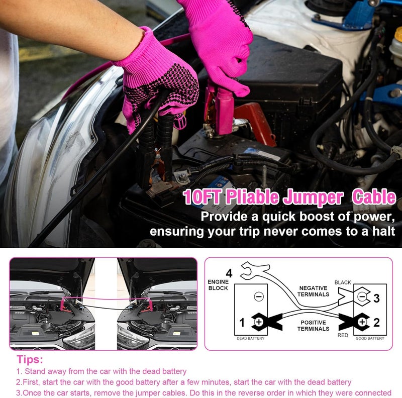 Vioview Roadside Emergency Car Safety Kit with 4-in-1 Inflatable Vacuum Cleaner and Accessories - Image 4