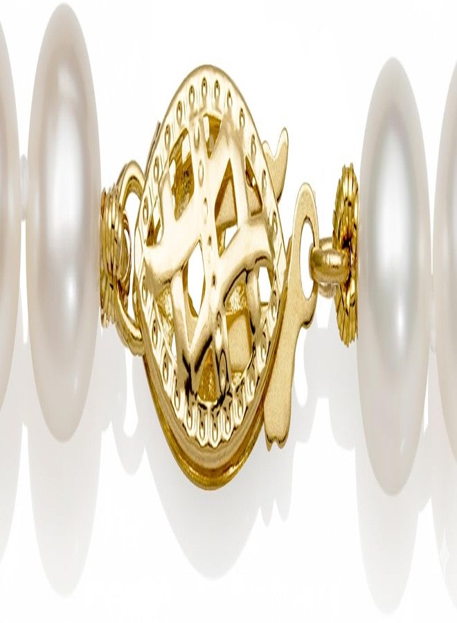 Belacqua Natural Round Cultured Freshwater Real Pearl Necklace in 10K Yellow Gold, 6.0-7.0mm AAA Quality Pearls, 18 Inches Length, Fishhook Clasp, Jewelry for Women, Gift Box Included - Image 2