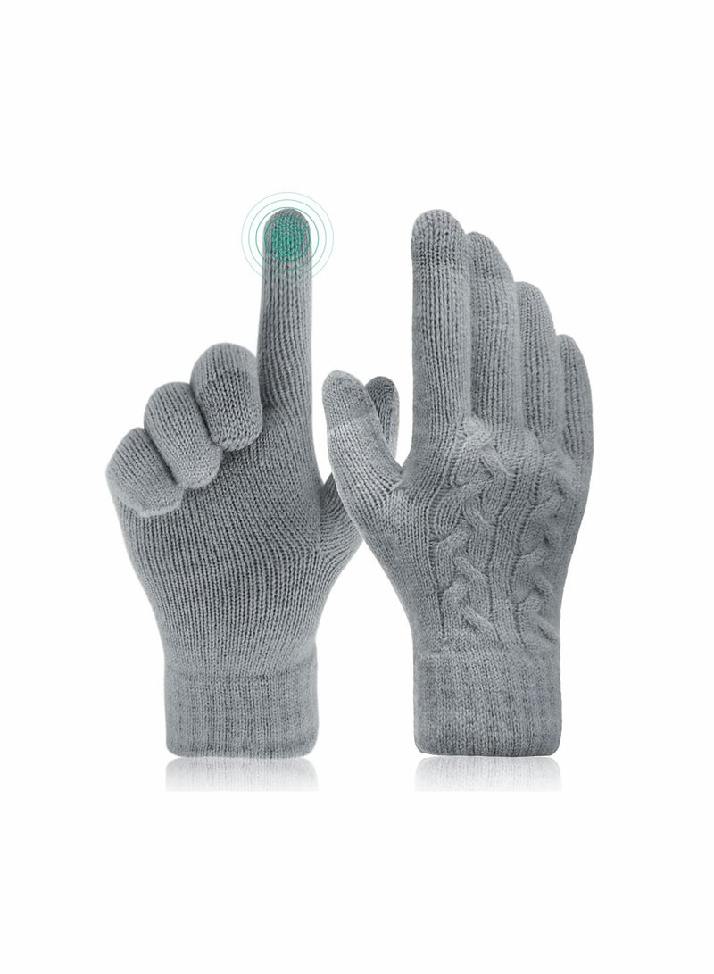 Y&D Women Touch Screen Gloves - Winter Warm Touchscreen Mittens Thermal Fleece Lined Knitted for Outdoor  - Image 1