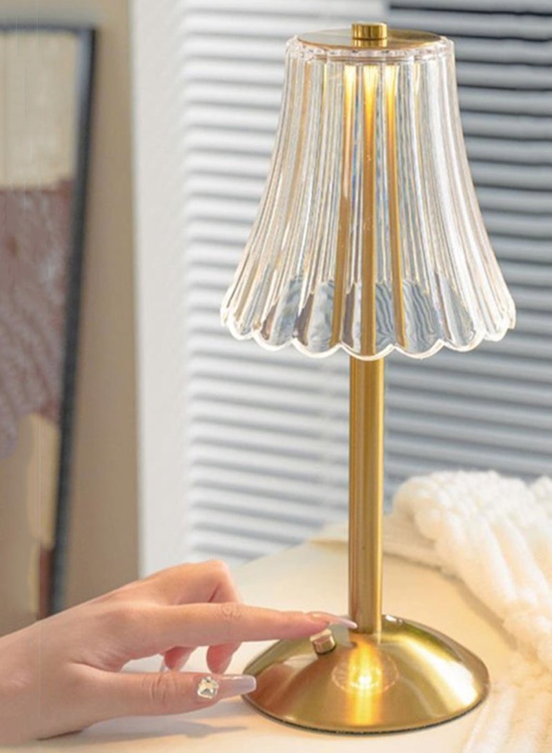 Cordless Table Lamp, Rechargeable Battery Operated Lamp, LED Touch Lamp, 3 Color Dimmable and Adjustable Brightness, Nightstand Lamp, Bedside Lamp,Rose Lamp Vintage Gifts  - Image 1