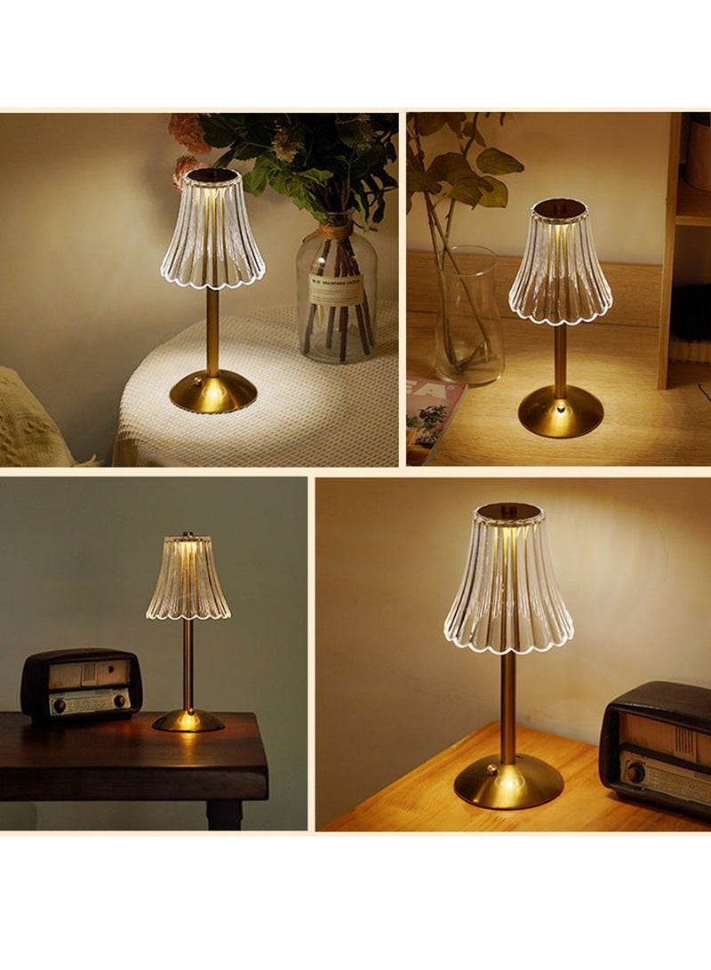 Cordless Table Lamp, Rechargeable Battery Operated Lamp, LED Touch Lamp, 3 Color Dimmable and Adjustable Brightness, Nightstand Lamp, Bedside Lamp,Rose Lamp Vintage Gifts  - Image 5