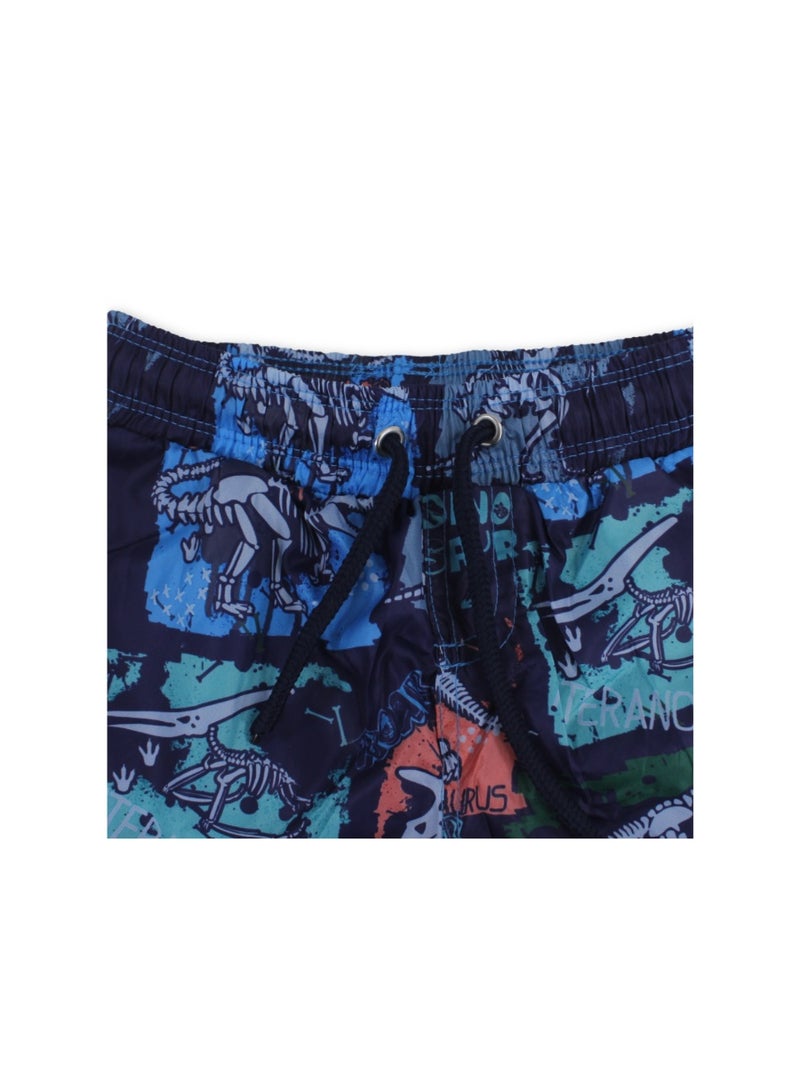 EASY Baby Boys Swim Trunks – Navy with Dino Print - Image 3