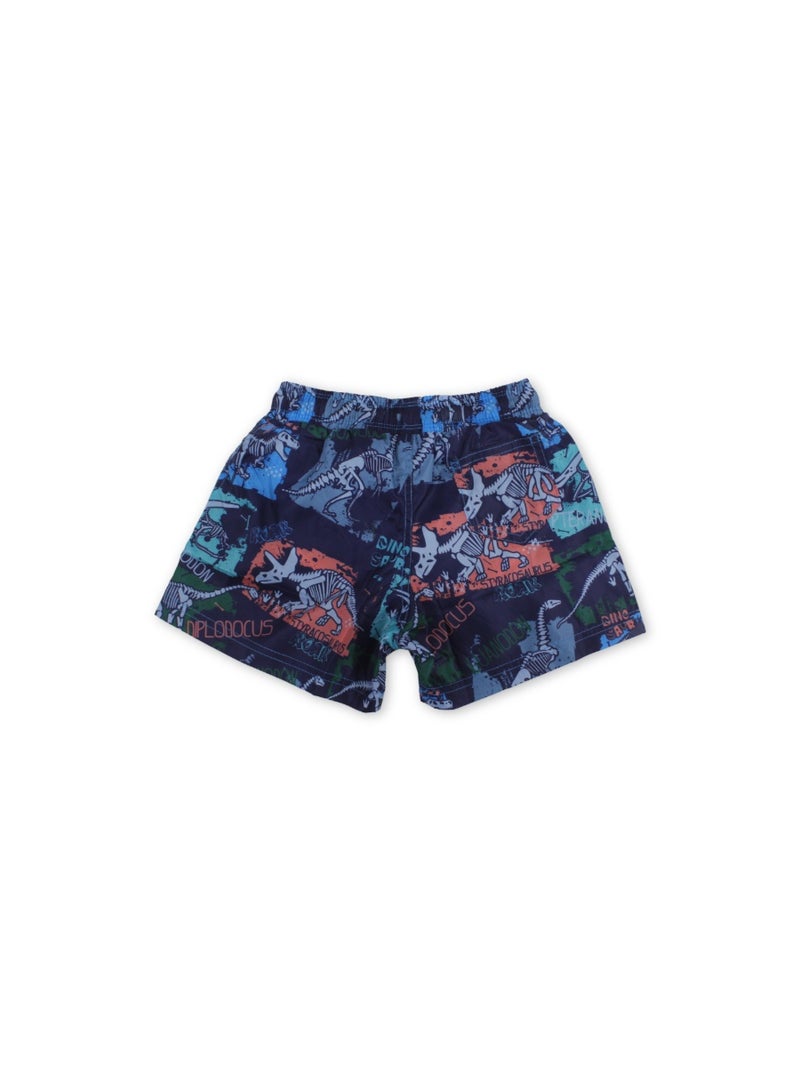 EASY Baby Boys Swim Trunks – Navy with Dino Print - Image 1
