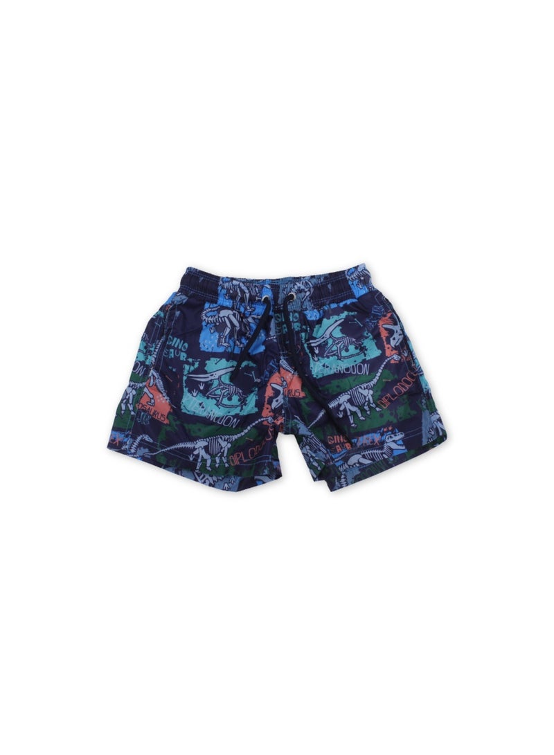 EASY Baby Boys Swim Trunks – Navy with Dino Print - Image 2