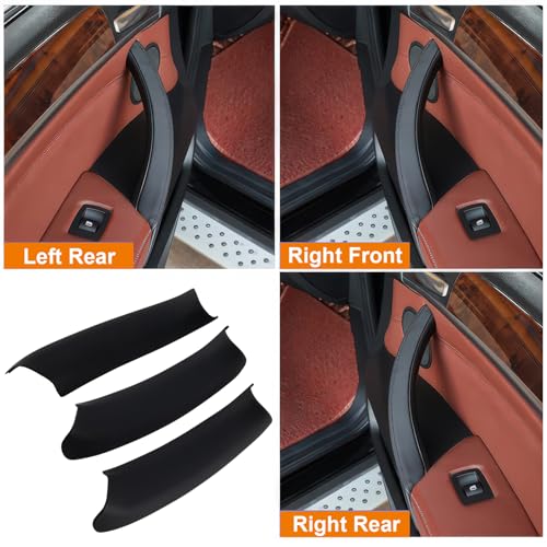 DIRBOERF Black 4PCS Left Door Armrest Pull Handle Covers Storage Compartment Compatible with BMW X3 F25 20102016 X4 F26 20142017 Driver Side Container Storage Box - Image 3