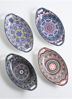 4-Piece Hand-Painted Plates Multicolour 27.8x16x5cm - pzsku/Z59E7ECE94ECFA64483E0Z/45/_/1739933597/15bdf84d-71e3-48d5-b6c9-aaafe54816b7