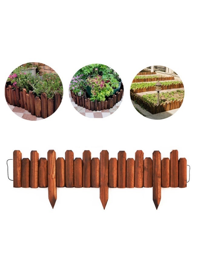YINZUO Wooden Garden Border Fence Edging, Flexible Natural Wood Lawn Edging with Ground Stakes, Decorative Flower Bed Border for Yard, Patio - Image 1