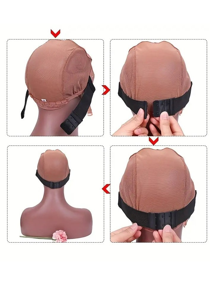 LANGMANNI Adjustable Elastic Band For Wigs With Anti Slip Belt Black Adjustable Straps With Hook  - Image 4