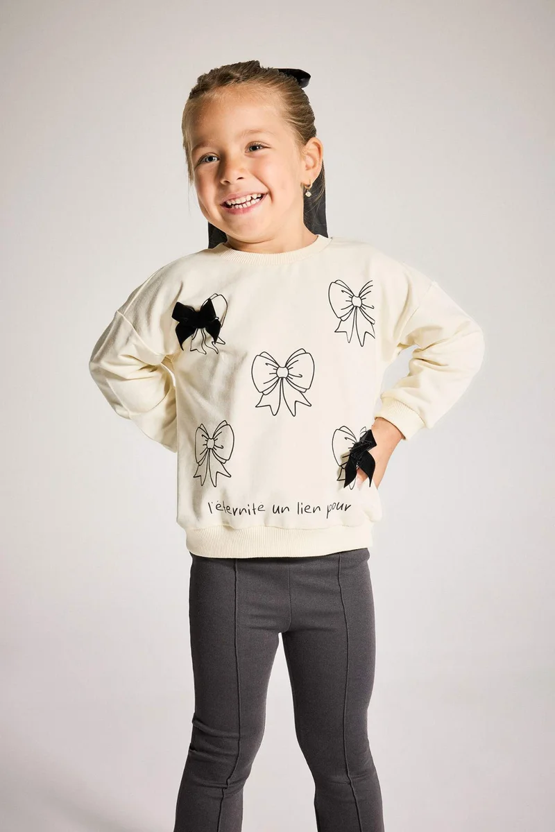 ديفاكتو Baby Girl Printed Sweatshirt Leggings 2 Piece Set