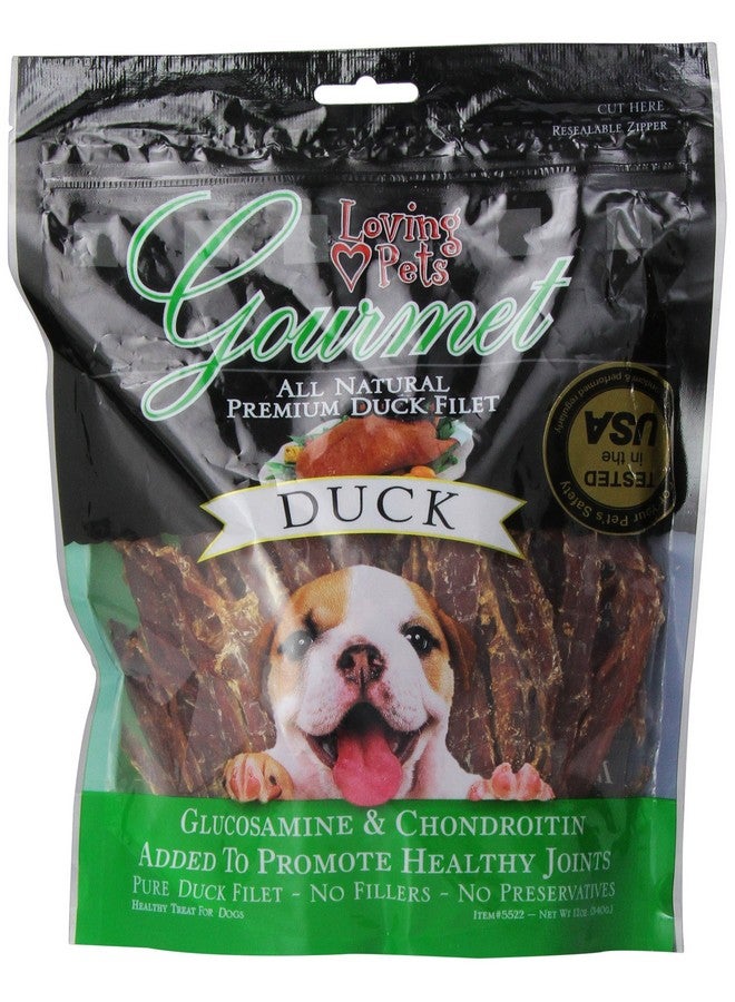 Loving Pets All Natural Premium Duck Filet Strips With Glucosamine & Chondroitin, Dog Treats, 12Oz - Image 1