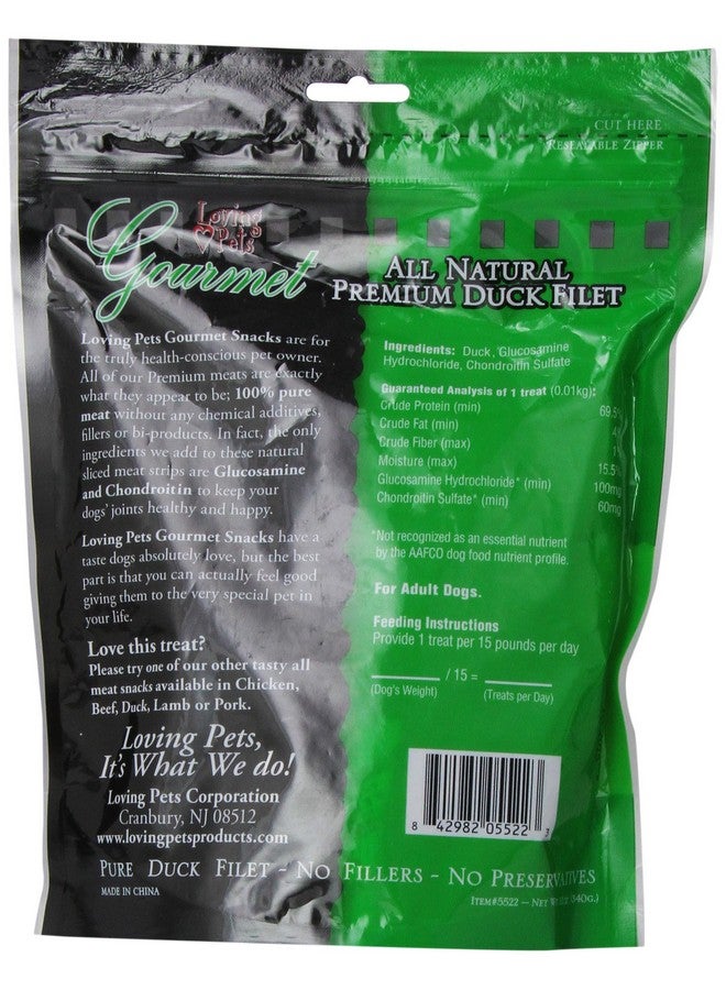 Loving Pets All Natural Premium Duck Filet Strips With Glucosamine & Chondroitin, Dog Treats, 12Oz - Image 2