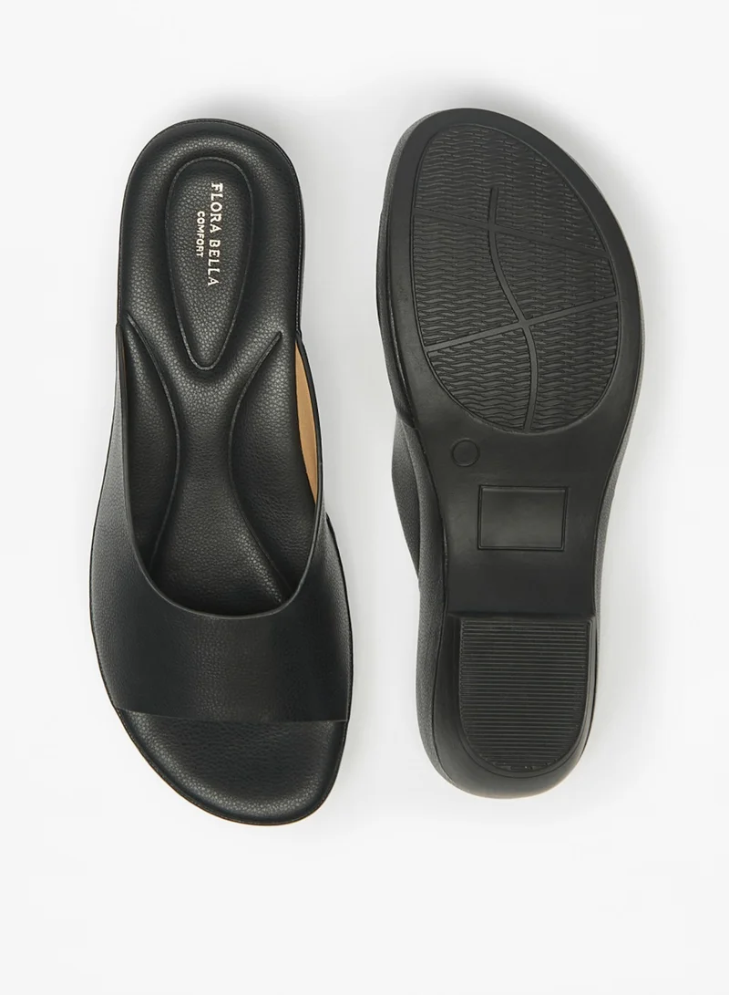 فلورا بيلا من شو إكسبرس Womens Solid Slip On Sandals With Block Heels By Shoexpress