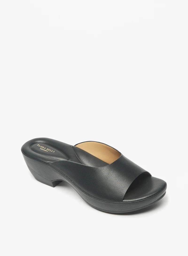 فلورا بيلا من شو إكسبرس Womens Solid Slip On Sandals With Block Heels By Shoexpress