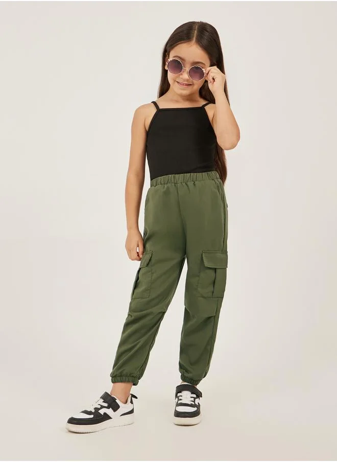 Styli Styli Solid Elasticated Waistband Cargo Pants