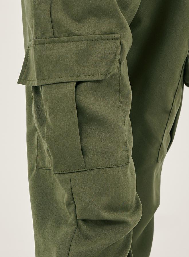 Styli Styli Solid Elasticated Waistband Cargo Pants  - Image 3