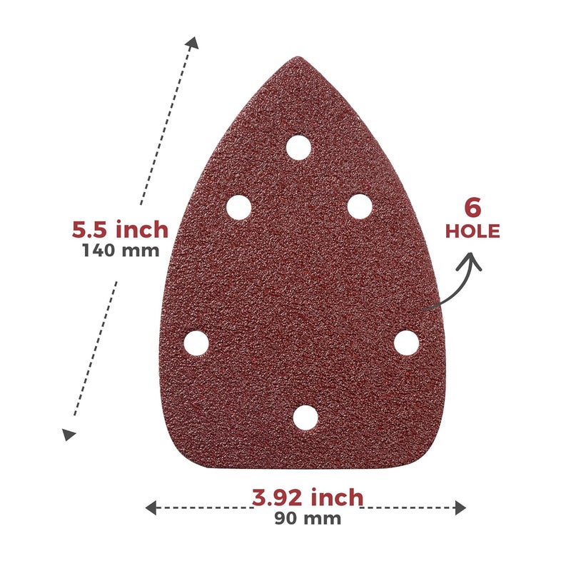 S SATC 60 PCS Mouse Sander Sandpaper 6 Holes Detail Sander Sandpaper Palm Sander Paper Hook and Loop Mouse Sanding Pads Assorted 60/80/100/120/180/240 Grit - Image 2