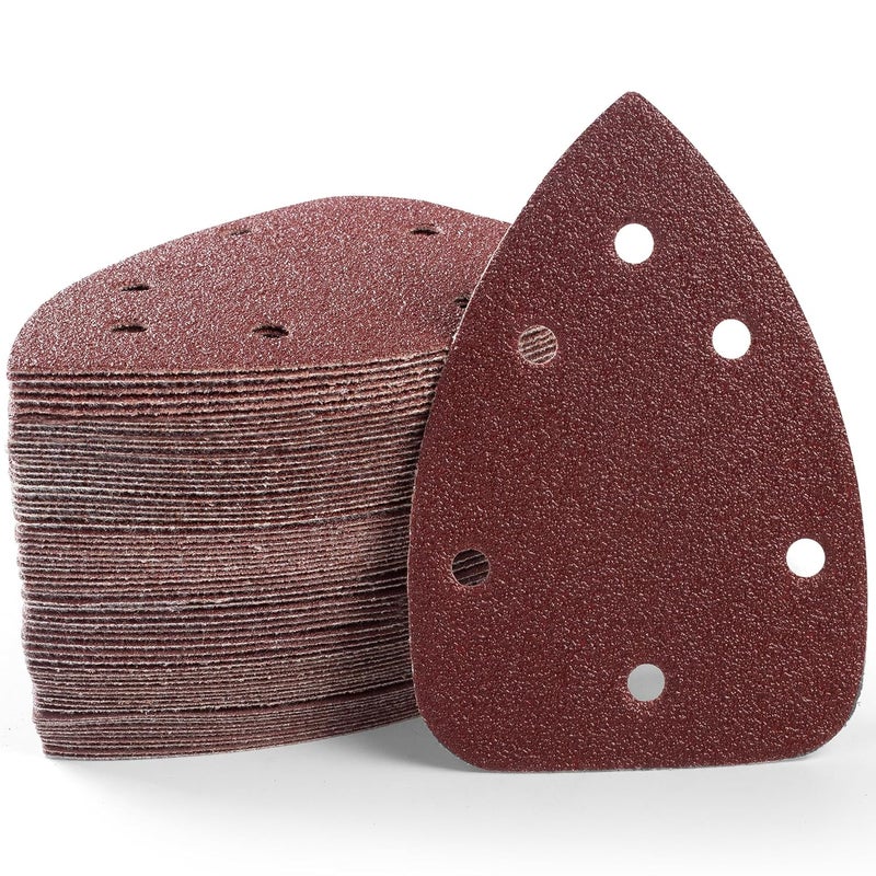 S SATC 60 PCS Mouse Sander Sandpaper 6 Holes Detail Sander Sandpaper Palm Sander Paper Hook and Loop Mouse Sanding Pads Assorted 60/80/100/120/180/240 Grit - Image 1