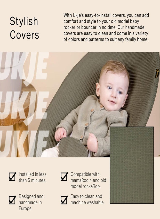 UKJE Liner Baby Rocker Cover, Compatible with 4moms MamaRoo 4 Old Model Before 2022, Baby Swing Cover, Bouncer Cover, Cover Swing Bouncer, Green - Image 2