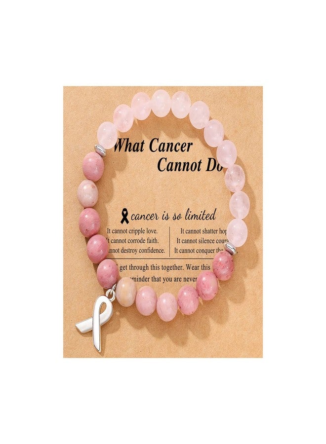Your Always Charm Breast Cancer Bracelets for Women Trendy Breast Cancer Gifts for Women Healing Crystal Natural Stone Bracelet - Image 1