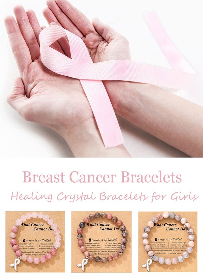 Your Always Charm Breast Cancer Bracelets for Women Trendy Breast Cancer Gifts for Women Healing Crystal Natural Stone Bracelet - Image 4