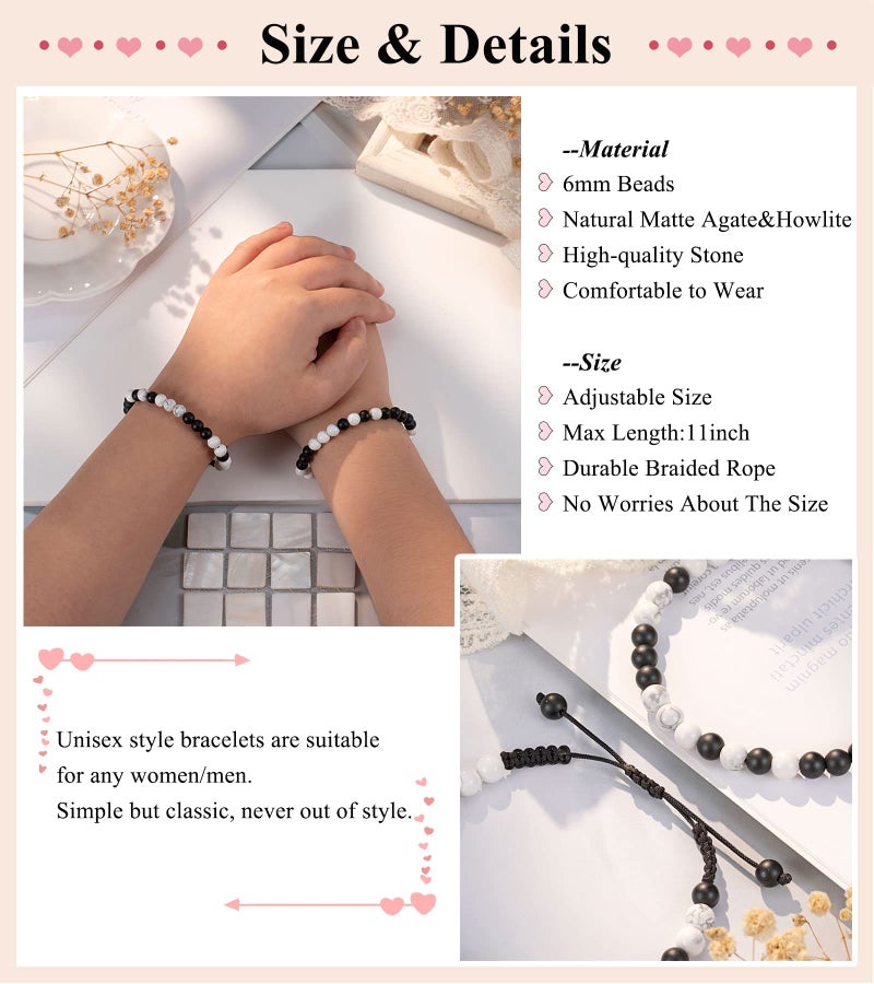 UNGENT THEM Matching Couples Bracelets Morse Code Boyfriend Girlfriend Long Distance Relationship Valentines I Love You Gifts for Him Her Women Men - Image 3