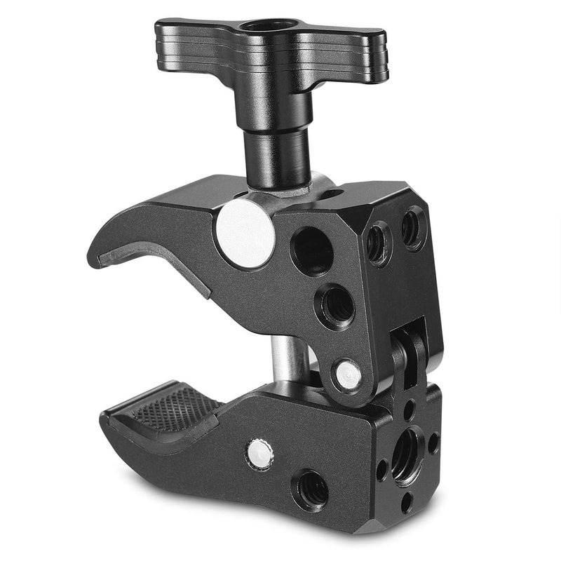 SMALLRIG Super Clamp with 1/4"-20 Thread Holes, 3/8"-16 Locating Pin for ARRI Standard, T-Shaped Wingnut and Rubber Pads - Image 1