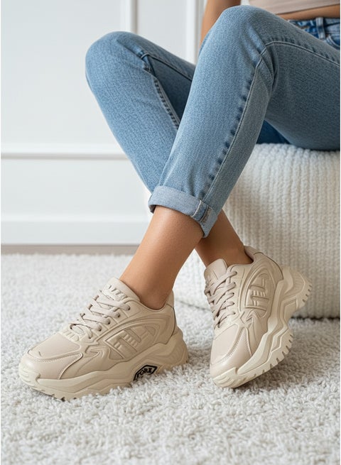 Fashion Sneaker For Women L-842-BEIGE