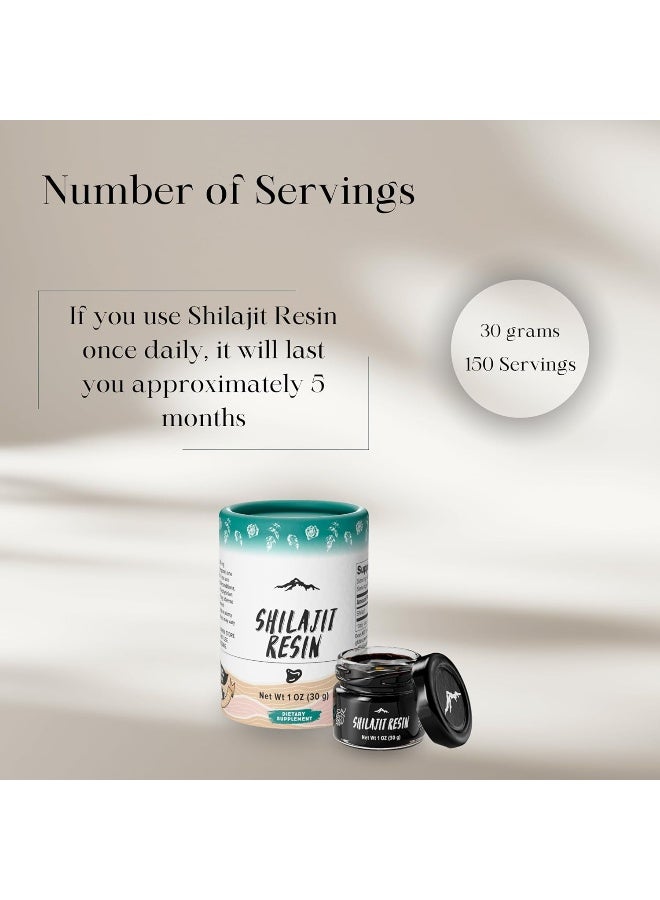 Pure Himalayan Shilajit Pure Shilajit Resin with Spoon, 30gm / 1oz (200 Servings), Premium Plant-Derived Minerals & Fulvic Acid - Image 5