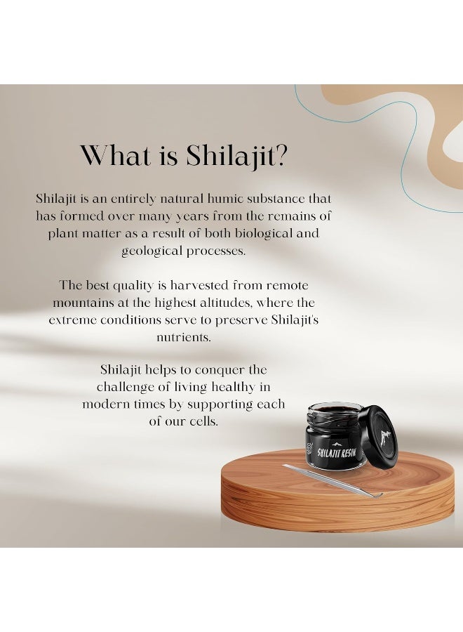 Pure Himalayan Shilajit Pure Shilajit Resin with Spoon, 30gm / 1oz (200 Servings), Premium Plant-Derived Minerals & Fulvic Acid - Image 2