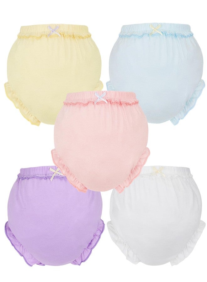 Billion Xin 5 Pcs Baby Bloomers Diaper Cover for Toddler Girls Soft Cotton Shorts Toddler Undies - Image 1