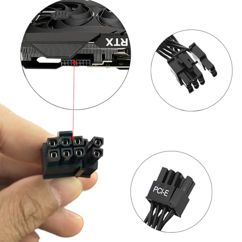 Thsion Individually 8-pin (6+2 Split) PCIe Cables (Single Connector) Type 4 Gen 4 Compatibility for Corsair PSUs – Black - Image 4